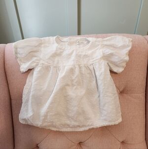 Oliver & Rain 2t White Bobble Blouse Shirt Top Boho Bohemian Spring Summer